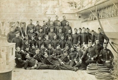 Royal Marine Detachment aboard an unidentified warship, c.1880 by Unknown